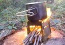 Cheap wood pack stove test