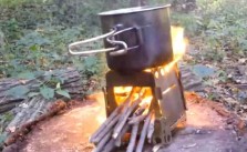 Cheap wood pack stove test