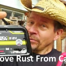 remove rust from cast iron pots and pans with battery charger